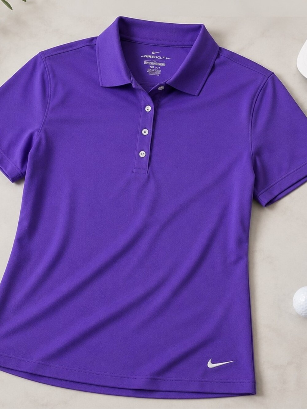 NWT Nike Golf Women's Purple Button Down Dry Fit Polo Shirt Size S/P